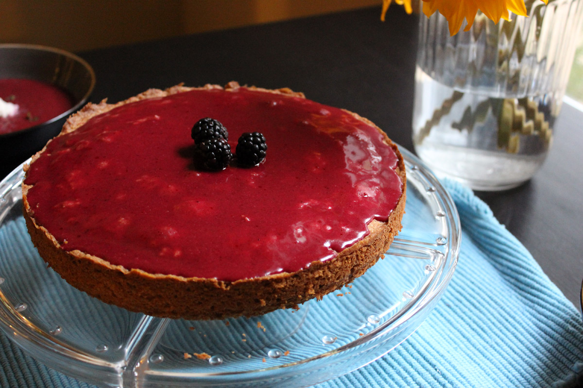 Cornmeal Cake with Blackberry Glaze