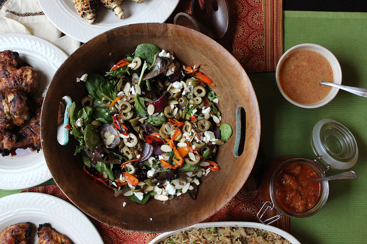 Grilled Veggie Salad with Tomato Vinaigrette