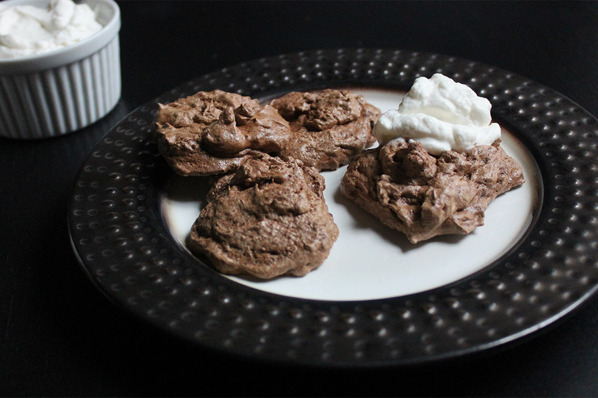 Chocolate Meringues with Chantilly Cream