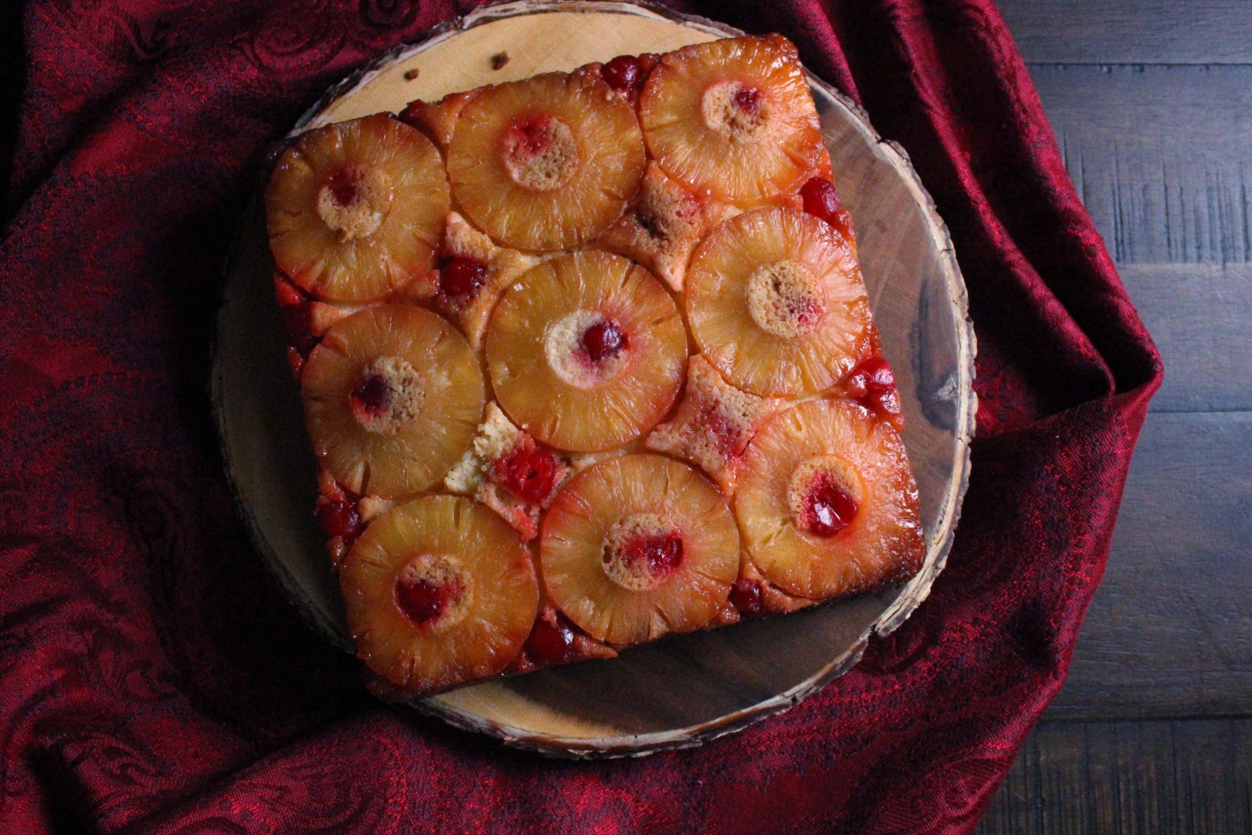 Amaretto Pineapple Upside-Down Cake